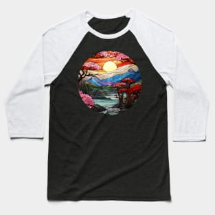 Blue Mountain Sakura Blossoms Baseball T-Shirt